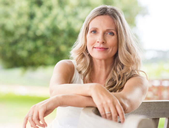 Pretty middle age woman with botox and fillers