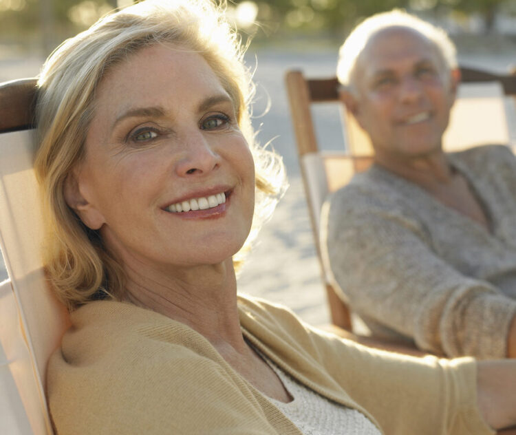 Healthy middle age couple relaxing together