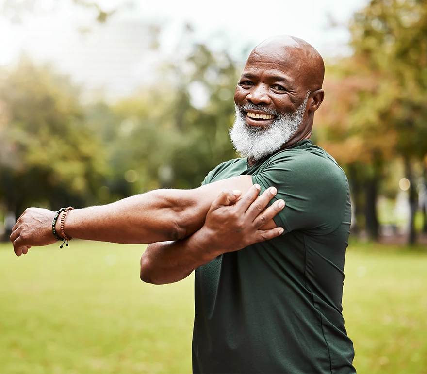 senior man trying to keep healthy